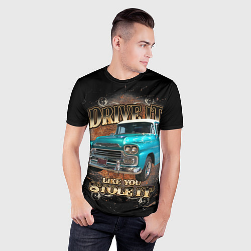 Мужская спорт-футболка Пикап Chevrolet Apache 3100 1959 года / 3D-принт – фото 3