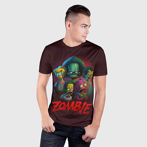 Мужская спорт-футболка Симпсоны зомби / 3D-принт – фото 3