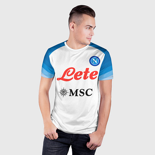 Мужская спорт-футболка Виктор Осимхен Наполи форма 2223 гостевая / 3D-принт – фото 3