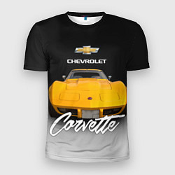 Футболка спортивная мужская Американская машина Chevrolet Corvette 70-х годов, цвет: 3D-принт