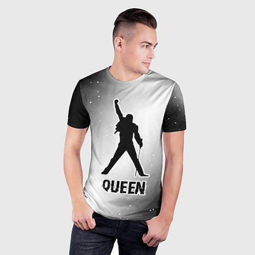 Мужская спорт-футболка Queen glitch на светлом фоне / 3D-принт – фото 3