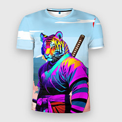 Футболка спортивная мужская Тигр-самурай - Япония, цвет: 3D-принт