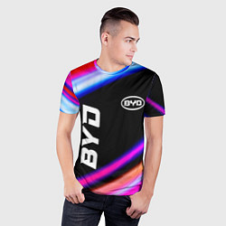Футболка спортивная мужская BYD speed lights, цвет: 3D-принт — фото 2