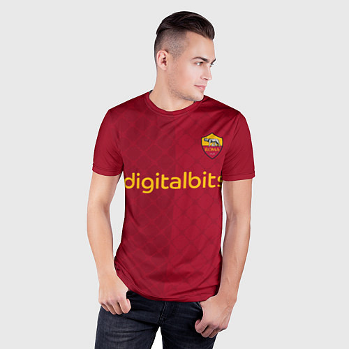 Мужская спорт-футболка AS Roma форма 2223 домашняя / 3D-принт – фото 3