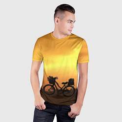 Футболка спортивная мужская Велосипед на закате, цвет: 3D-принт — фото 2