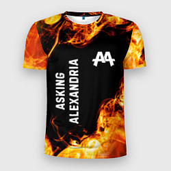 Футболка спортивная мужская Asking Alexandria и пылающий огонь, цвет: 3D-принт