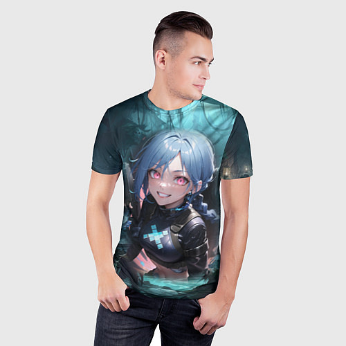 Мужская спорт-футболка Arcane league of legends милая jinx / 3D-принт – фото 3
