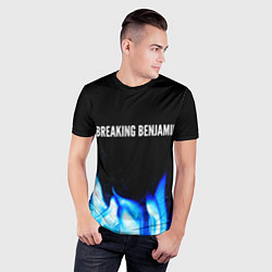 Футболка спортивная мужская Breaking Benjamin blue fire, цвет: 3D-принт — фото 2