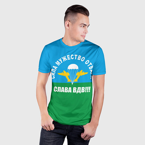 Мужская спорт-футболка Слава ВДВ! / 3D-принт – фото 3