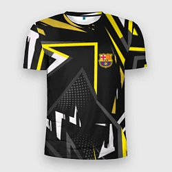 Футболка спортивная мужская ФК Барселона эмблема, цвет: 3D-принт