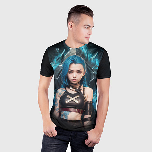 Мужская спорт-футболка Jinx arcane league of legends / 3D-принт – фото 3