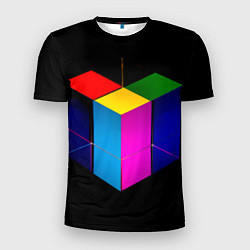 Мужская спорт-футболка Многосторонний цветной куб