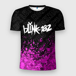 Футболка спортивная мужская Blink 182 rock legends: символ сверху, цвет: 3D-принт