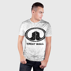 Футболка спортивная мужская Great Wall с потертостями на светлом фоне, цвет: 3D-принт — фото 2
