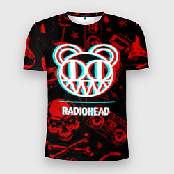 Футболка спортивная мужская Radiohead rock glitch, цвет: 3D-принт
