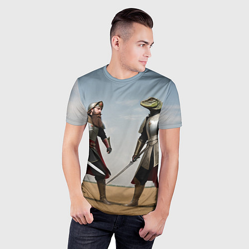 Мужская спорт-футболка Древний Рус против Ящера / 3D-принт – фото 3