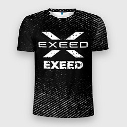 Футболка спортивная мужская Exeed с потертостями на темном фоне, цвет: 3D-принт