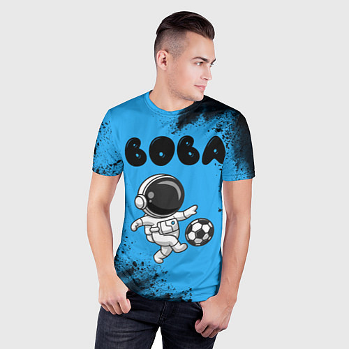 Мужская спорт-футболка Вова космонавт футболист / 3D-принт – фото 3