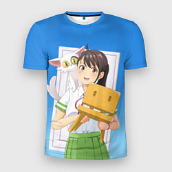 Футболка спортивная мужская Судзуме с котом и стульчиком, цвет: 3D-принт