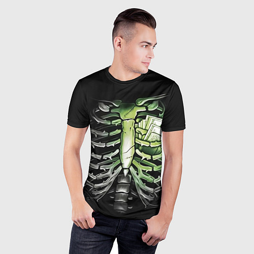 Мужская спорт-футболка Кошелек под сердцем / 3D-принт – фото 3