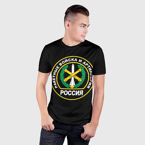 Мужская спорт-футболка Ракетные войска и артиллерия России / 3D-принт – фото 3