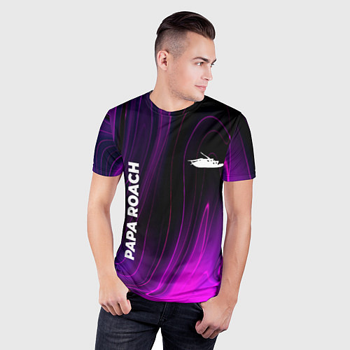 Мужская спорт-футболка Papa Roach violet plasma / 3D-принт – фото 3