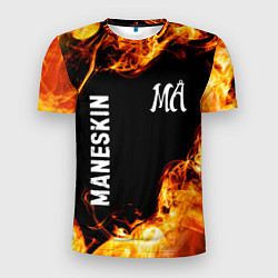 Футболка спортивная мужская Maneskin и пылающий огонь, цвет: 3D-принт