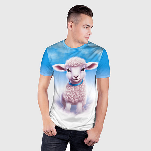 Мужская спорт-футболка Ягнёнок / 3D-принт – фото 3