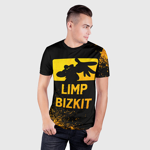 Мужская спорт-футболка Limp Bizkit - gold gradient / 3D-принт – фото 3