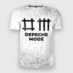 Футболка спортивная мужская Depeche Mode с потертостями на светлом фоне, цвет: 3D-принт