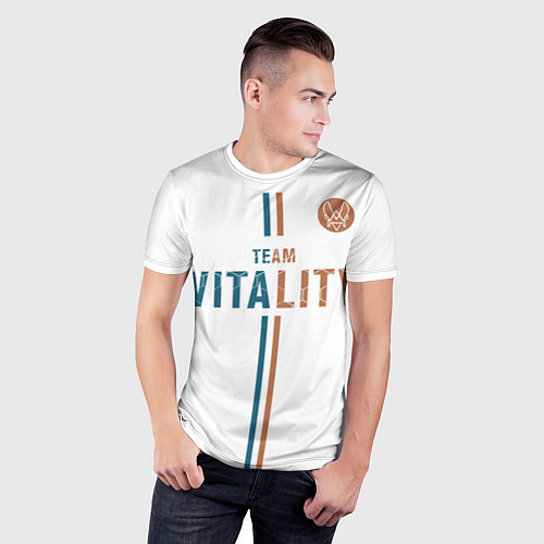 Мужская спорт-футболка Форма Team Vitality white / 3D-принт – фото 3