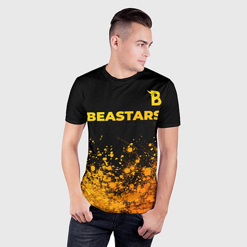Мужская спорт-футболка Beastars - gold gradient: символ сверху / 3D-принт – фото 3