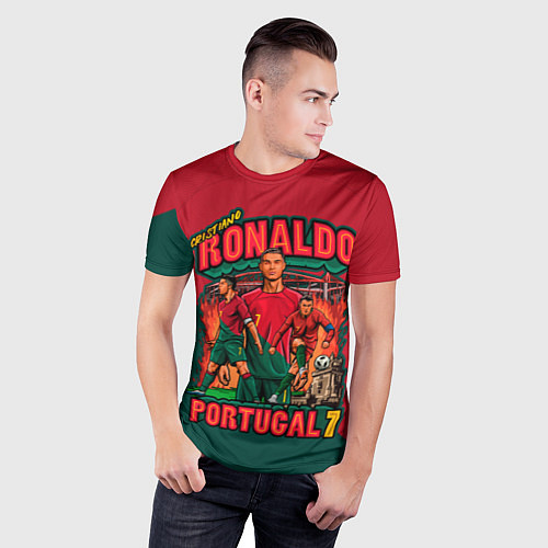 Мужская спорт-футболка Криштиану Роналду сборная Португалии 7 / 3D-принт – фото 3
