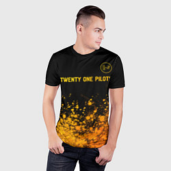 Футболка спортивная мужская Twenty One Pilots - gold gradient: символ сверху, цвет: 3D-принт — фото 2