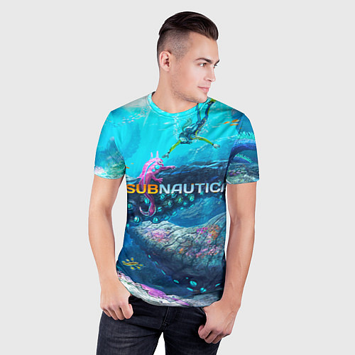 Мужская спорт-футболка Подводный мир сабнавтики / 3D-принт – фото 3