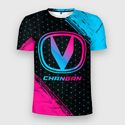 Футболка спортивная мужская Changan - neon gradient, цвет: 3D-принт