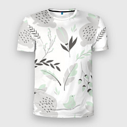 Мужская спорт-футболка Зайцы и растения паттерн