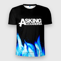 Футболка спортивная мужская Asking Alexandria blue fire, цвет: 3D-принт