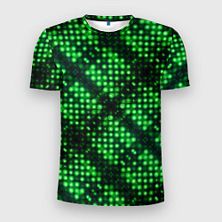 Футболка спортивная мужская Яркие зеленые точки, цвет: 3D-принт
