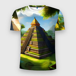 Футболка спортивная мужская Пирамида индейцев майя, цвет: 3D-принт