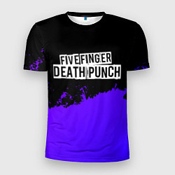 Футболка спортивная мужская Five Finger Death Punch purple grunge, цвет: 3D-принт