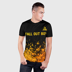 Футболка спортивная мужская Fall Out Boy - gold gradient: символ сверху, цвет: 3D-принт — фото 2