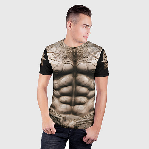 Мужская спорт-футболка Воин будущего / 3D-принт – фото 3