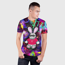 Футболка спортивная мужская Кролик в футболке, цвет: 3D-принт — фото 2