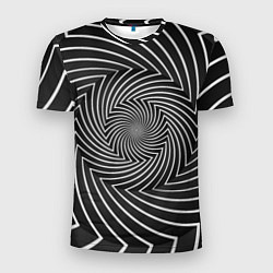 Мужская спорт-футболка Оптическая иллюзия изогнутые линии