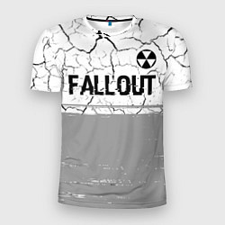 Футболка спортивная мужская Fallout glitch на светлом фоне: символ сверху, цвет: 3D-принт
