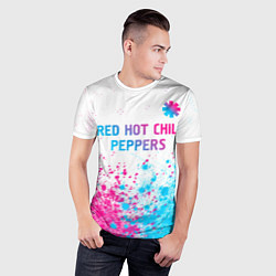 Футболка спортивная мужская Red Hot Chili Peppers neon gradient style: символ, цвет: 3D-принт — фото 2