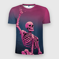 Футболка спортивная мужская Розовый скелет, цвет: 3D-принт