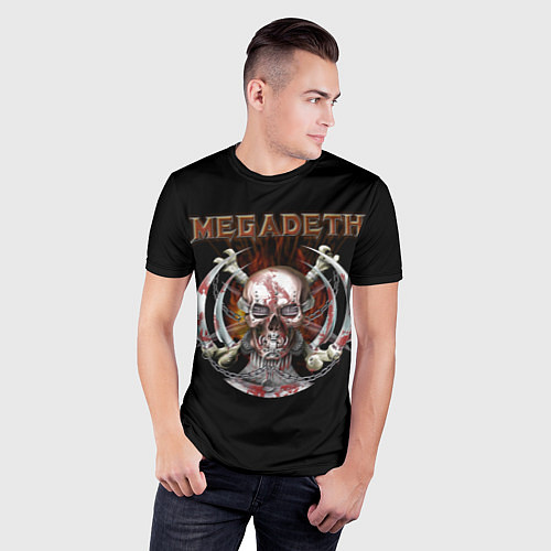 Мужская спорт-футболка Megadeth - боевой череп / 3D-принт – фото 3