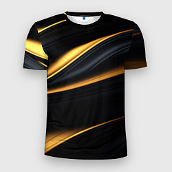 Футболка спортивная мужская Black gold texture, цвет: 3D-принт